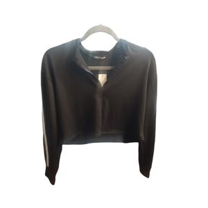 Fashion Nova cropped with white stripes sweater size large NWT